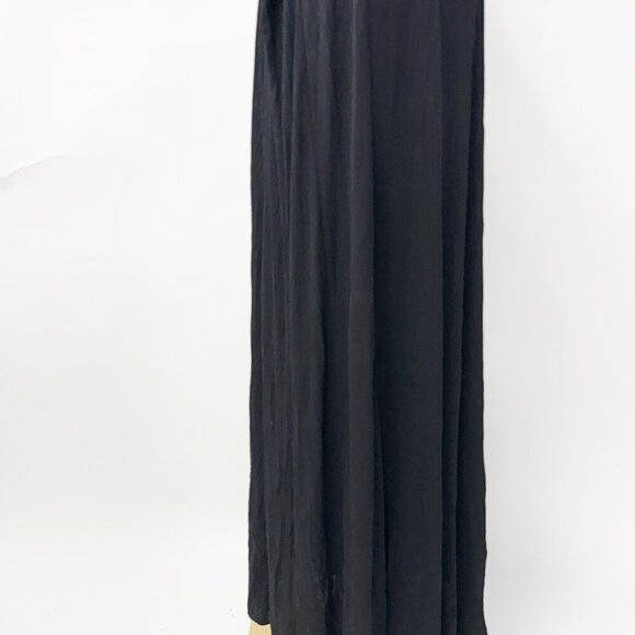 LONG PLEATED MAXI SKIRT BLACK - Picture 6 of 6